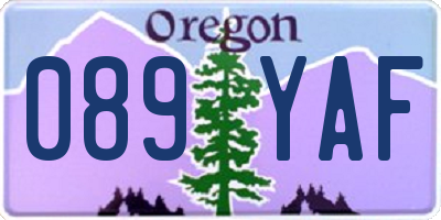 OR license plate 089YAF