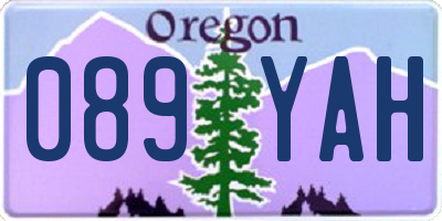 OR license plate 089YAH