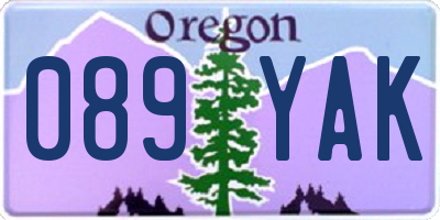 OR license plate 089YAK