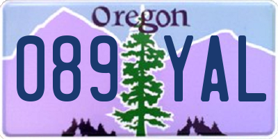 OR license plate 089YAL