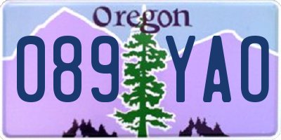 OR license plate 089YAO
