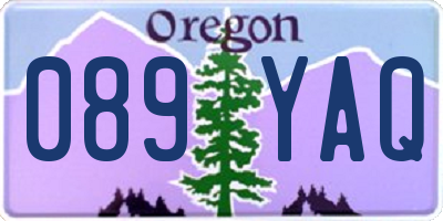 OR license plate 089YAQ