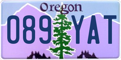 OR license plate 089YAT