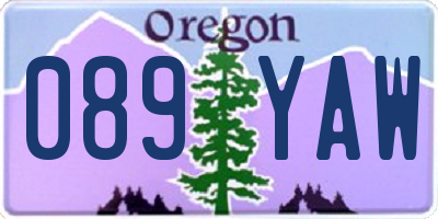 OR license plate 089YAW