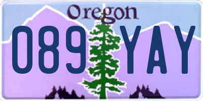 OR license plate 089YAY