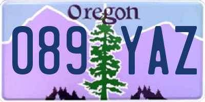 OR license plate 089YAZ