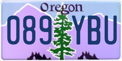 OR license plate 089YBU