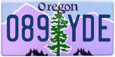 OR license plate 089YDE