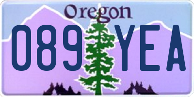 OR license plate 089YEA