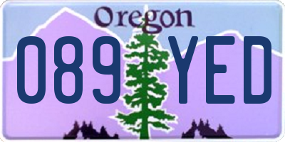 OR license plate 089YED