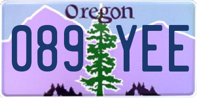 OR license plate 089YEE