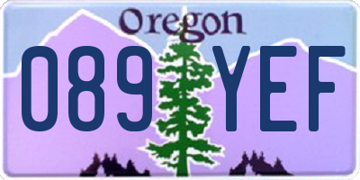 OR license plate 089YEF