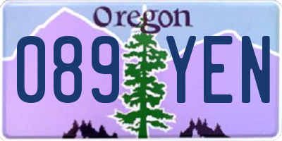 OR license plate 089YEN