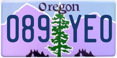 OR license plate 089YEO