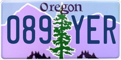 OR license plate 089YER