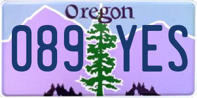OR license plate 089YES