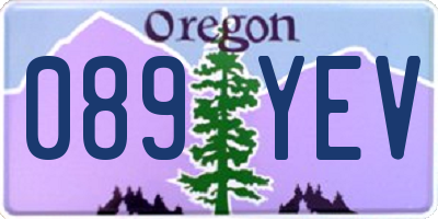 OR license plate 089YEV