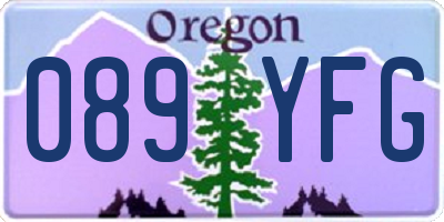 OR license plate 089YFG