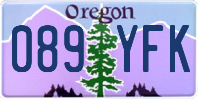 OR license plate 089YFK