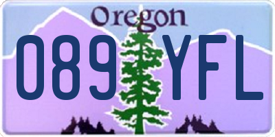 OR license plate 089YFL