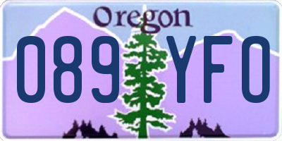 OR license plate 089YFO