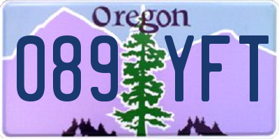 OR license plate 089YFT