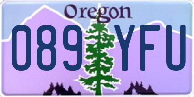 OR license plate 089YFU