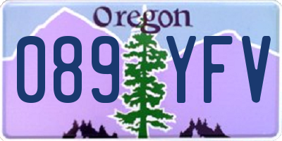 OR license plate 089YFV