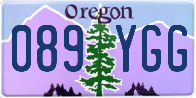 OR license plate 089YGG