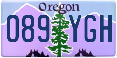 OR license plate 089YGH