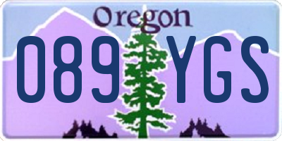 OR license plate 089YGS