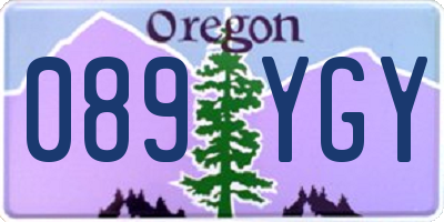 OR license plate 089YGY