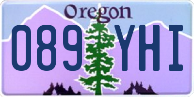 OR license plate 089YHI