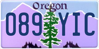 OR license plate 089YIC