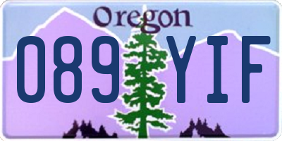 OR license plate 089YIF