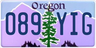 OR license plate 089YIG