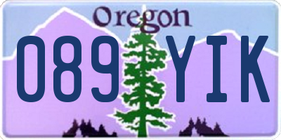 OR license plate 089YIK