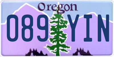 OR license plate 089YIN