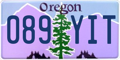 OR license plate 089YIT