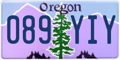 OR license plate 089YIY
