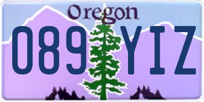 OR license plate 089YIZ