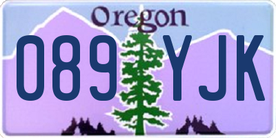 OR license plate 089YJK