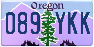 OR license plate 089YKK