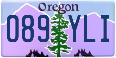 OR license plate 089YLI