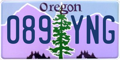 OR license plate 089YNG