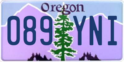 OR license plate 089YNI