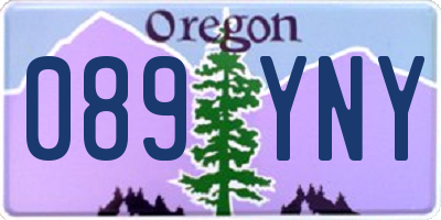 OR license plate 089YNY
