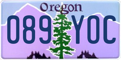OR license plate 089YOC