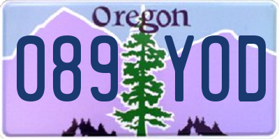 OR license plate 089YOD