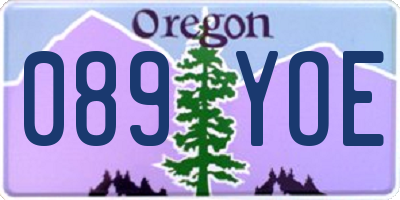 OR license plate 089YOE